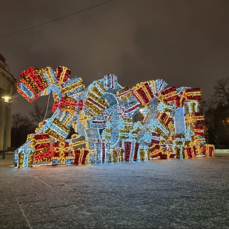 New Year Sign Board Outdoor 3D Sculpture Motif Lights for New Year Decoration