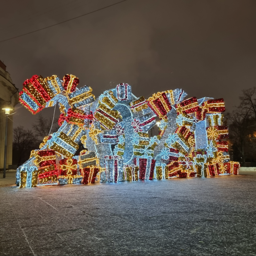 New Year Sign Board Outdoor 3D Sculpture Motif Lights for New Year Decoration