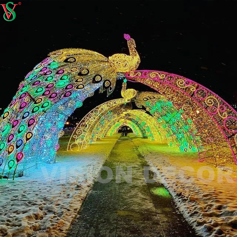 Luxury Led Arch Lights Christmas Motif Decoration for Outdoor Holiday Plaza Decor