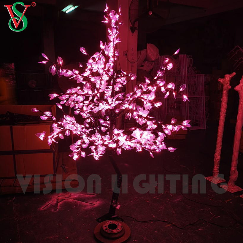 Romantic Pink Led Artificial Cherry Blossom Tree for Street Park Garden Landscape Decoration
