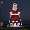 Outdoor 3D Skiing Sitting Santa Claus Motif Lights for Christmas Holiday