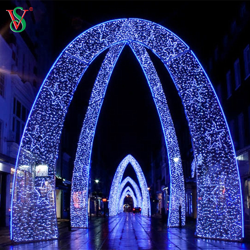 Large Pass Through 3D Arch Motif Lights for Christmas Holiday Decoration