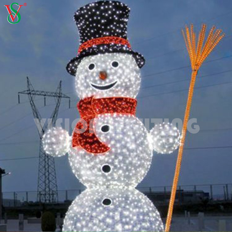 Customized Outdoor 3D Figurine Lighted Christmas Santa Snowman Led Sculpture Lights