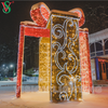 Christmas Decoration Outdoor 3D Giant Lighted Gift Box Motif Lights for Plaza