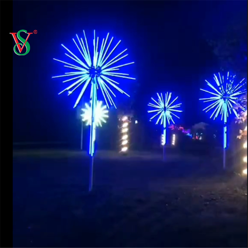 2.5M 3M Outdoor Led Christmas Decoration 12V RGB Fireworks Tree Motif Light for Street