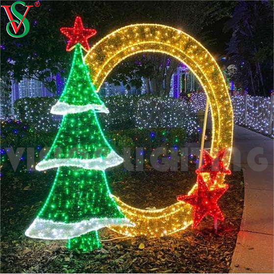 Customized Holiday Outdoor Giant 2D Photo Frame Motif Lights Christmas Picture Frame Op