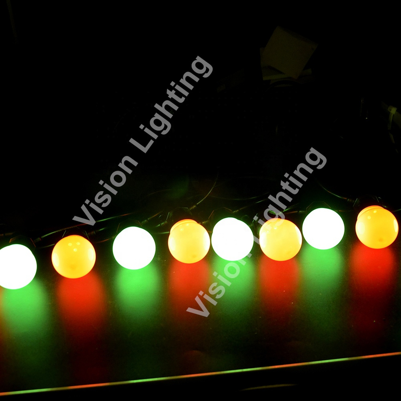 Outdoor 50MM Bulb WS2811 DMX/SPI Festoon Belt Lights Programmable Ball String for Christmas