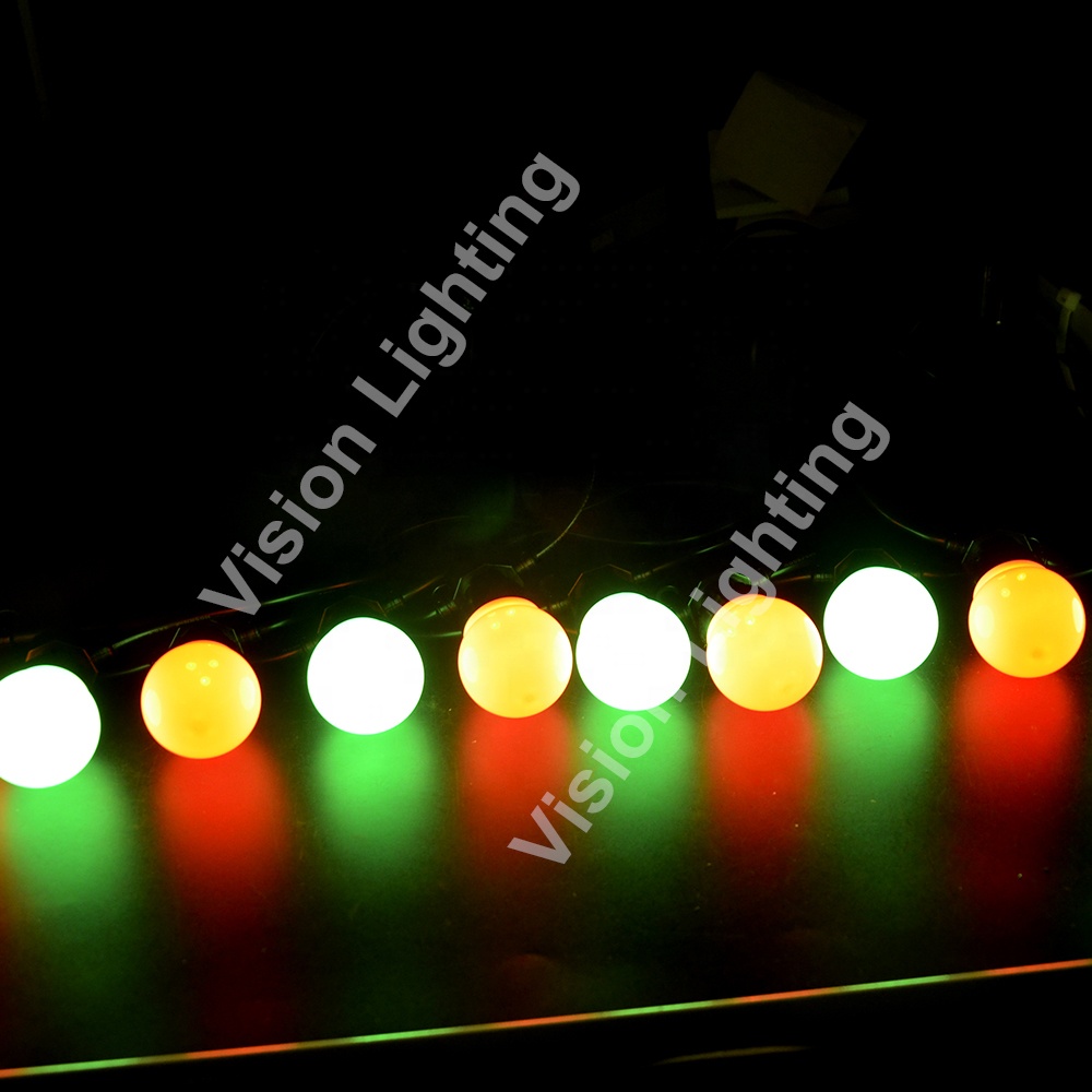 Outdoor 50MM Bulb WS2811 DMX/SPI Festoon Belt Lights Programmable Ball String for Christmas