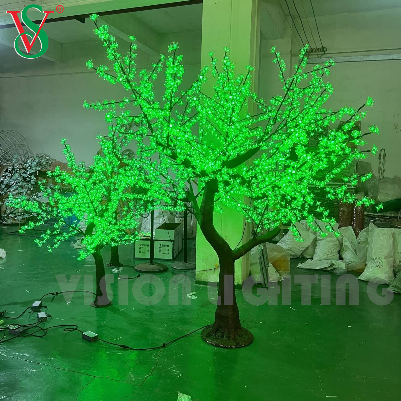 Romantic Pink Led Artificial Cherry Blossom Tree for Street Park Garden Landscape Decoration