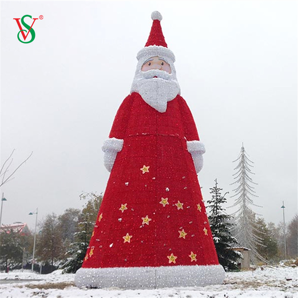 Outdoor 3D Skiing Sitting Santa Claus Motif Lights for Christmas Holiday