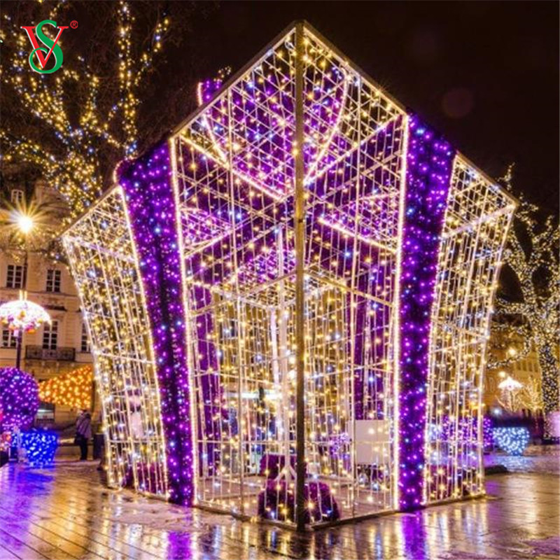 LED 3D Gift Box Present Motif Light for Christmas Holiday Decoration