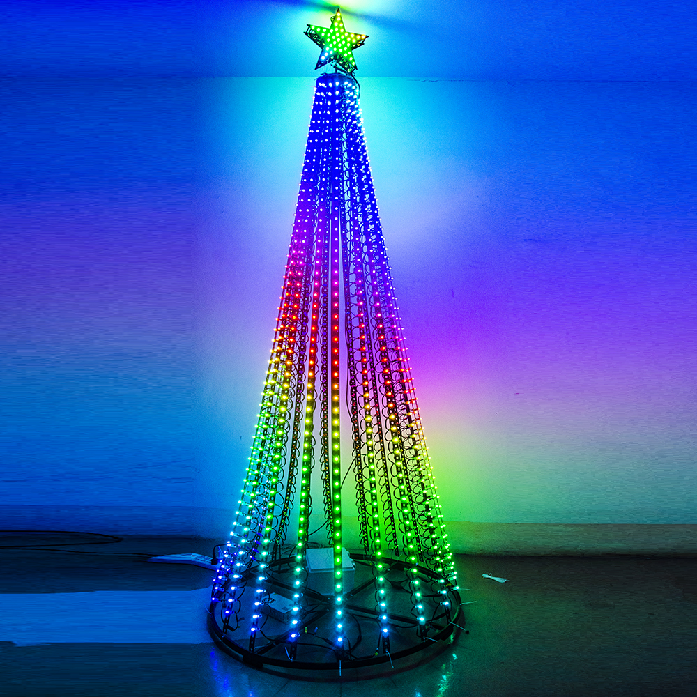 Bring Holiday Displays to Life with Christmas decoration 3D Programmable RGB WS2811 Tree Lights