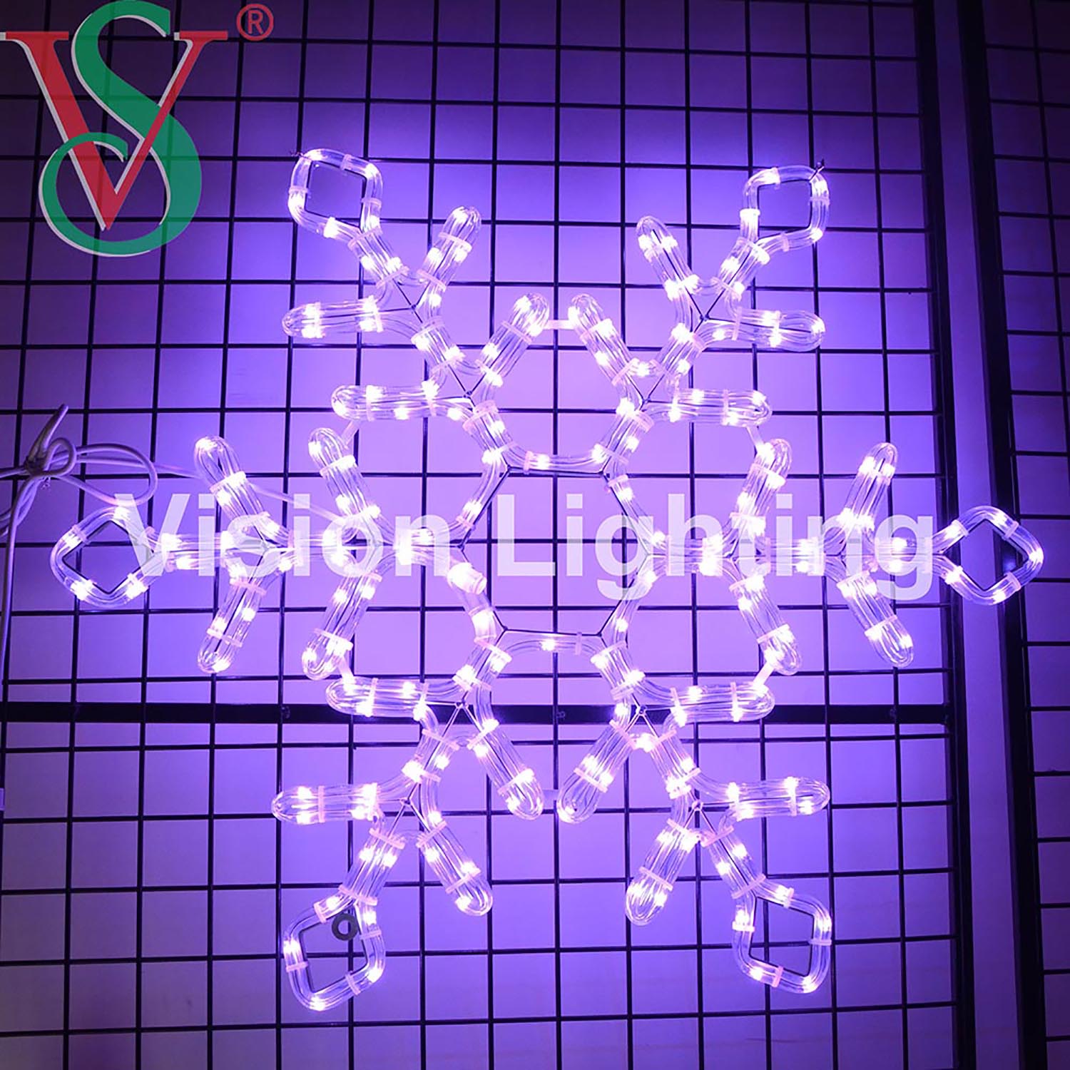 Outdoor pixel 2D Sculpture led Landscape programmable decoration snowflake Christmas RGB motif light