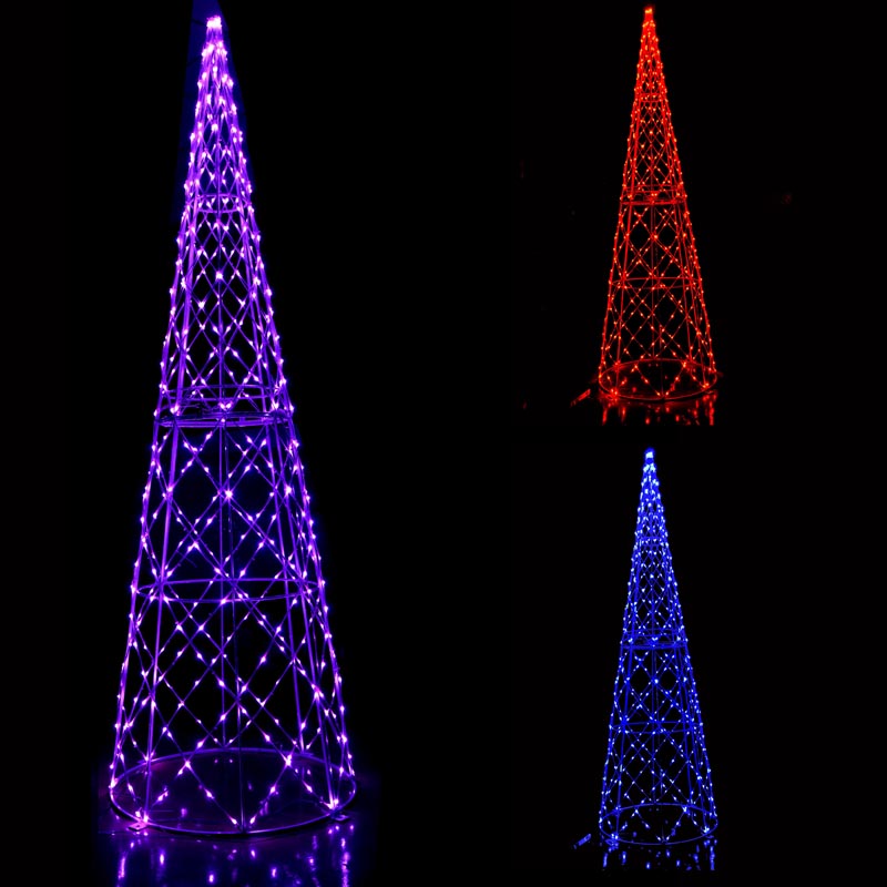 Customized Landscape motif Christmas outdoor decoration DMX512 programmable pixels RGB tree light