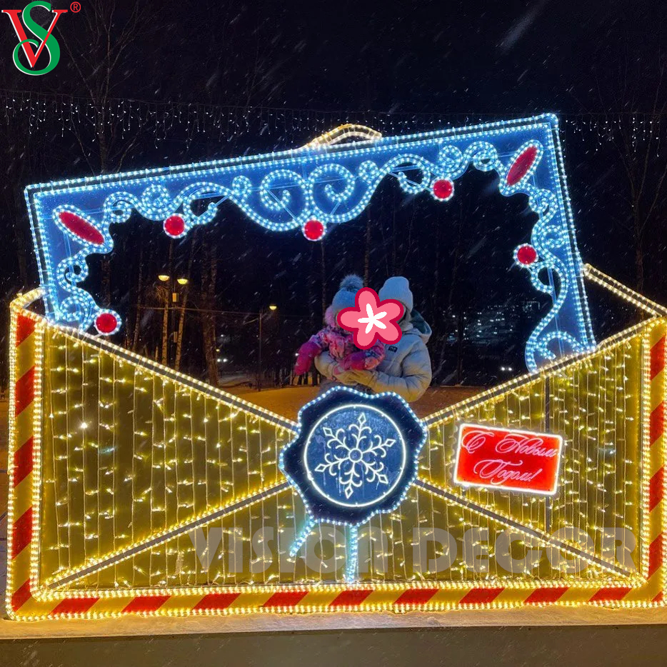 Luces De Navidad Outdoor Christmas Decoration Light LED 2D & 3D Photo Frame Motif Lights