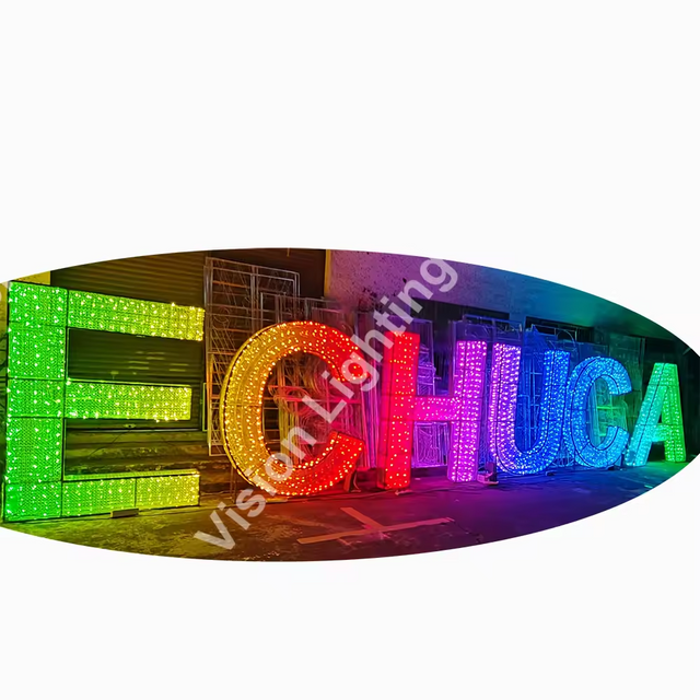 Customized Letter Sculpture Decoration RGB Character Lights for Outdoor Decor