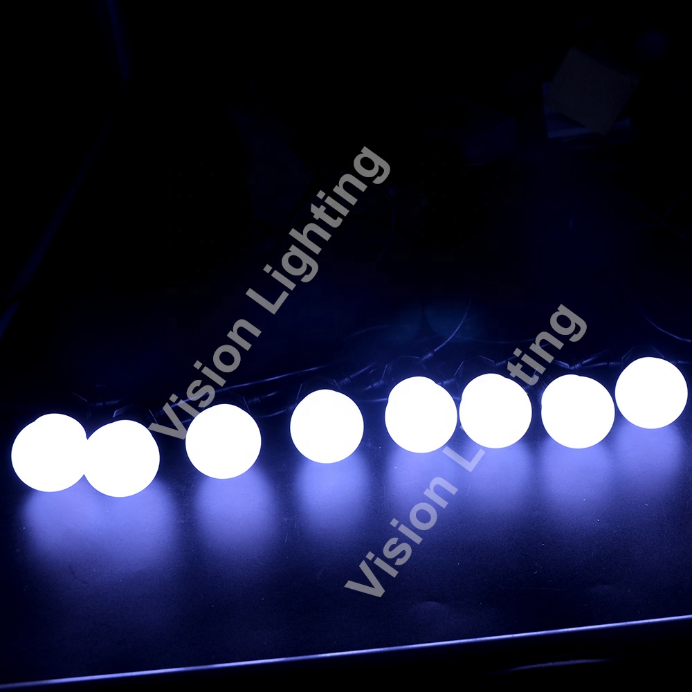 Outdoor 50MM Bulb WS2811 DMX/SPI Festoon Belt Lights Programmable Ball String for Christmas