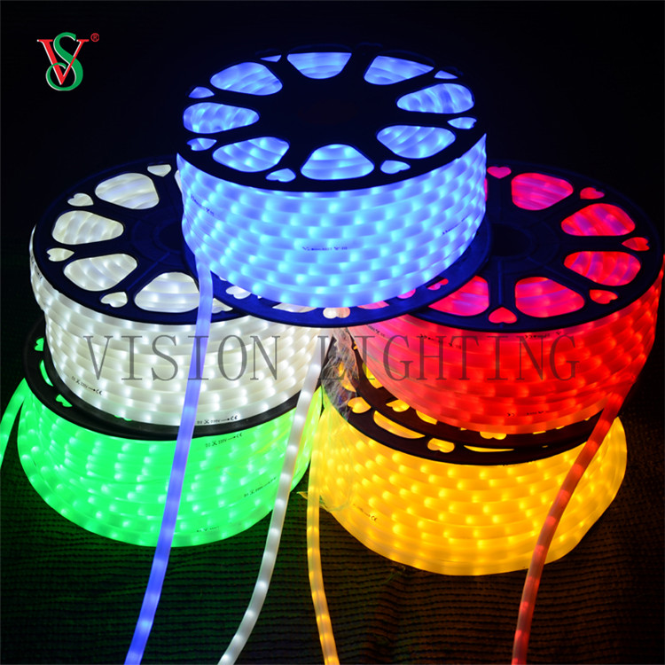 Holiday Decoration Round Shape Rgb 100m Led Flex Rope Strip Light for Shop Window Park Street