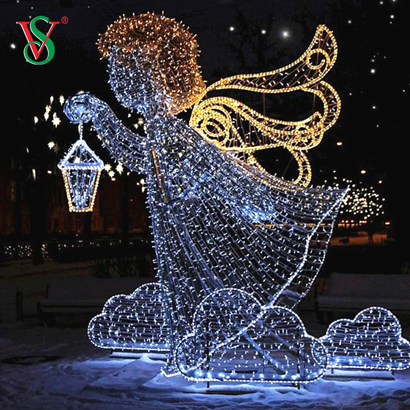 Christmas Wedding Event Decoration LED 2D 3D Angel Flying Motif Lights