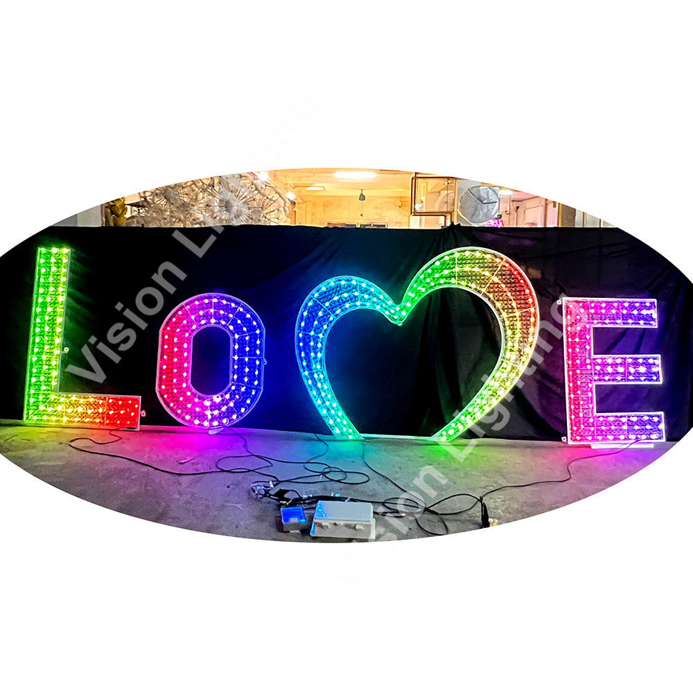 Customized Letter Sculpture Decoration RGB Character Lights for Outdoor Decor