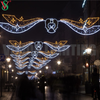 Creative Design Christmas Decoration Led 2D Pole Frame Across Street Motif Light for Outdoor