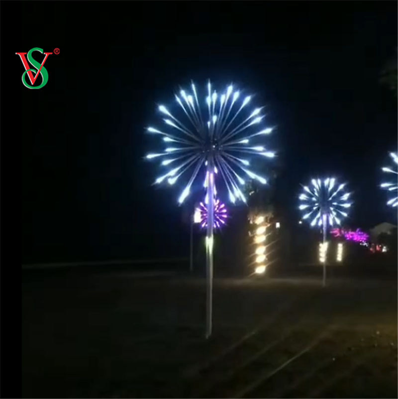 2.5M 3M Outdoor Led Christmas Decoration 12V RGB Fireworks Tree Motif Light for Street