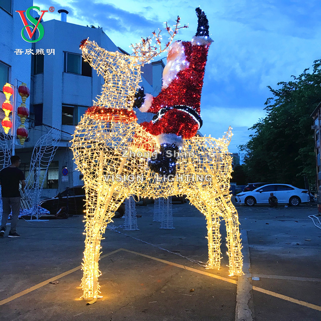 Holiday Shopping Center Christmas Outdoor Decoration Led Reindeer Motif Lights