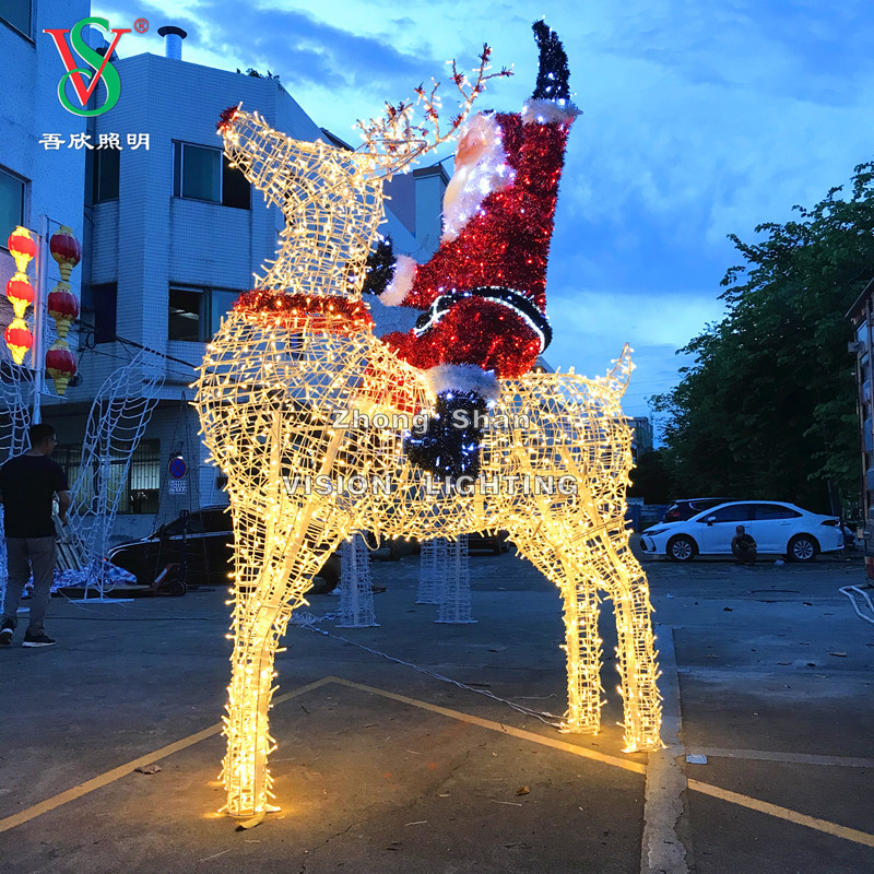 Holiday Shopping Center Christmas Outdoor Decoration Led Reindeer Motif Lights
