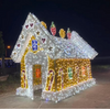 Outdoor Christmas 3d Motif Decoration Lights Led Illuminated Gingerbread House Motif Light