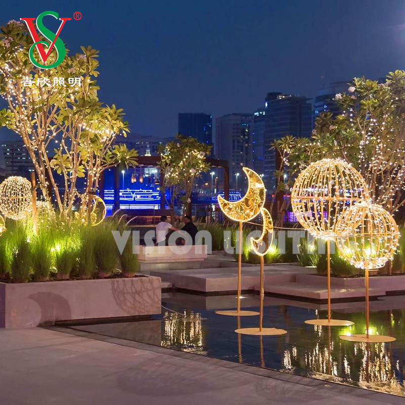 Fairy String Garland Ball Lamp Hanging Sphere Foldable Ball Motif Lights for Mall Decoration Lighting