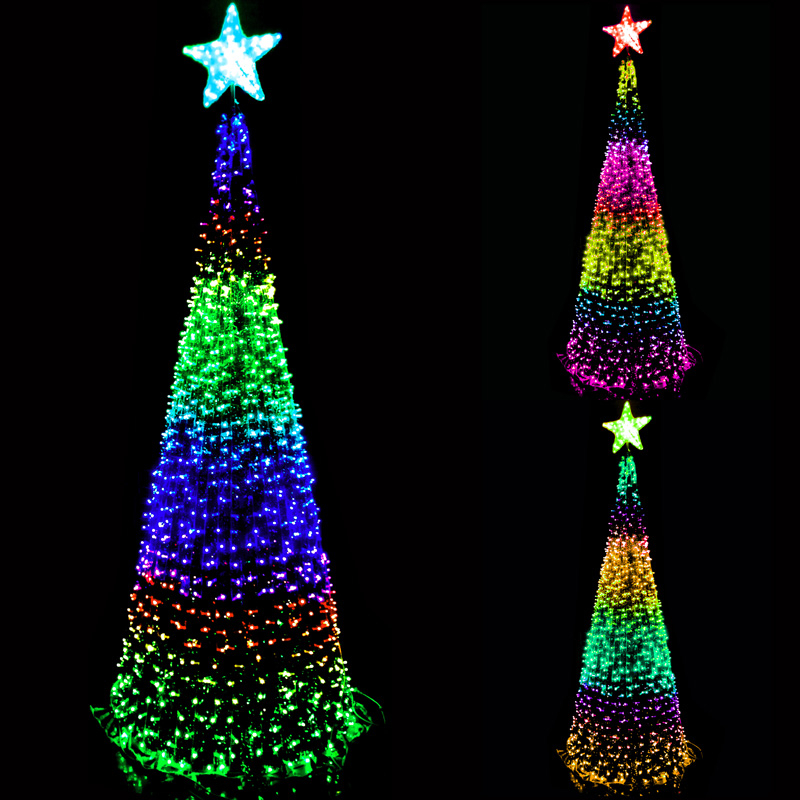 Customized Landscape motif Pixels DMX512/TTL decoration outdoor Chrismtas RGB programmable tree light