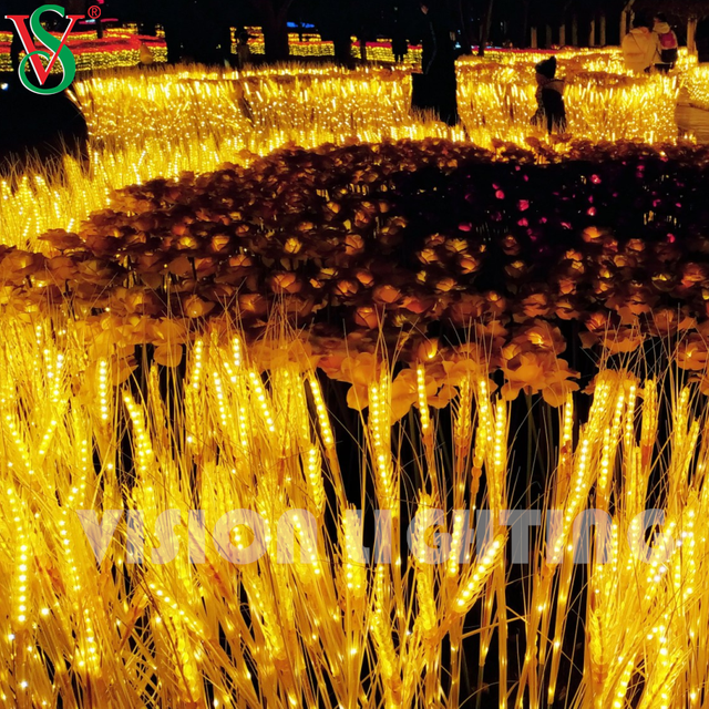 Lifelike Wheat Flower Plant Light for Outdoor Garden Landscape Display Decoration