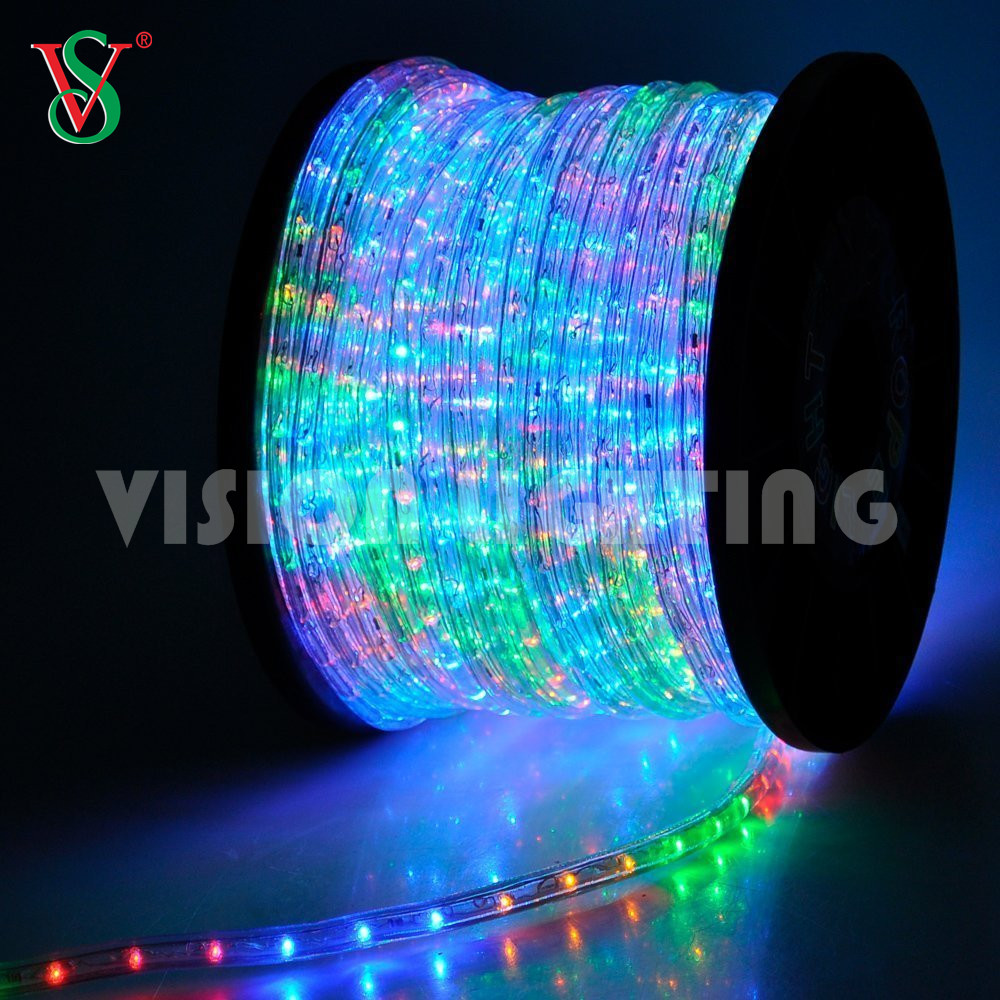 Holiday Decoration Round Shape Rgb 100m Led Flex Rope Strip Light for Shop Window Park Street