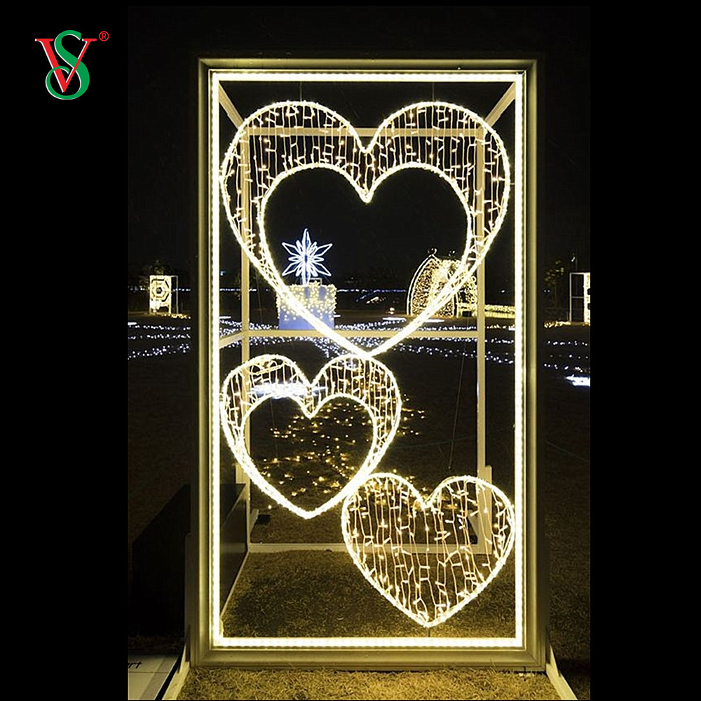 Outdoor Christmas Illuminated Sculpture 2D Photo Frame for Kids