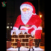 Outdoor 3D Skiing Sitting Santa Claus Motif Lights for Christmas Holiday