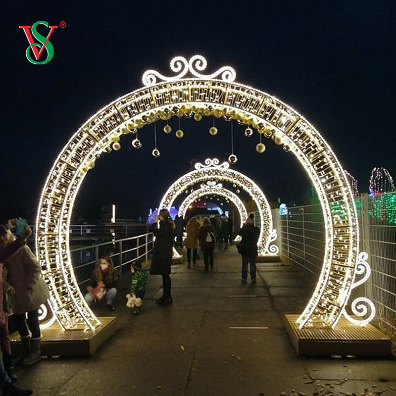 Large Pass Through 3D Arch Motif Lights for Christmas Holiday Decoration