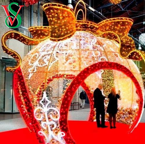 Outdoor Commercial Garland Ball Light 3D Led Arch Ball Christmas Motif Decoration Light