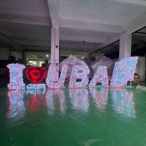 Outdoor 3D Illuminated Christmas New Year Sign Board LED Motif Decoration Light