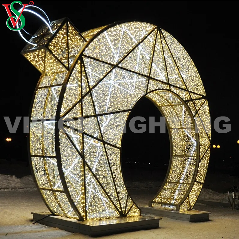 Outdoor Giant Arches Romantic Arch 3D Motif Light for Valentine's Day Decoration