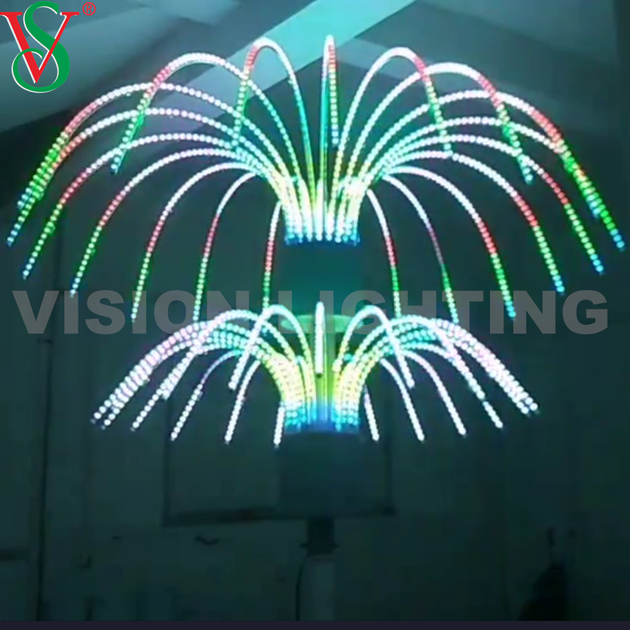 Outdoor Led Christmas Decoration 12V RGB Fireworks Tree Motif Light for Street