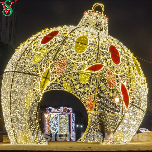 3D Illuminated Sphere Christmas Giant Round Arch Ball Shape Decoration Light for Outdoor Street