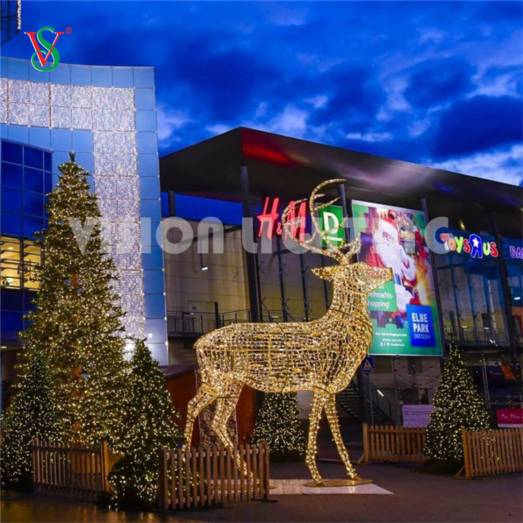 Holiday Shopping Center Christmas Outdoor Decoration Led Reindeer Motif Lights