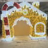 Outdoor Christmas 3d Motif Decoration Lights Led Illuminated Gingerbread House Motif Light