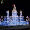 Large 3D LED Castle Tower Light – Outdoor Holiday Decoration for Commercial Christmas Displays