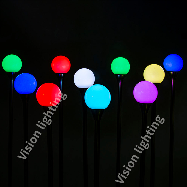 DMX/SPI RGB Outdoor Floor Landscape Decoration LED PE Ball Lights Ground Inserted Ball Lamp
