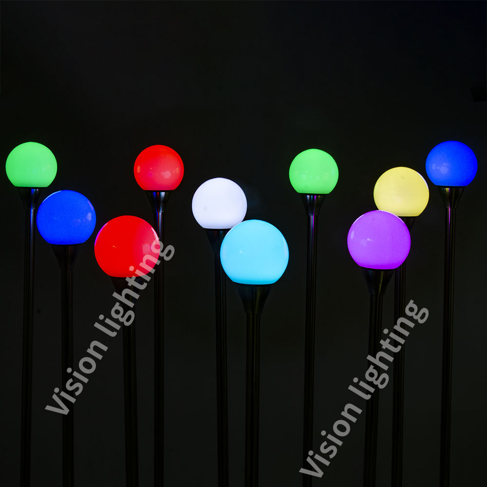 DMX/SPI RGB Outdoor Floor Landscape Decoration LED PE Ball Lights Ground Inserted Ball Lamp