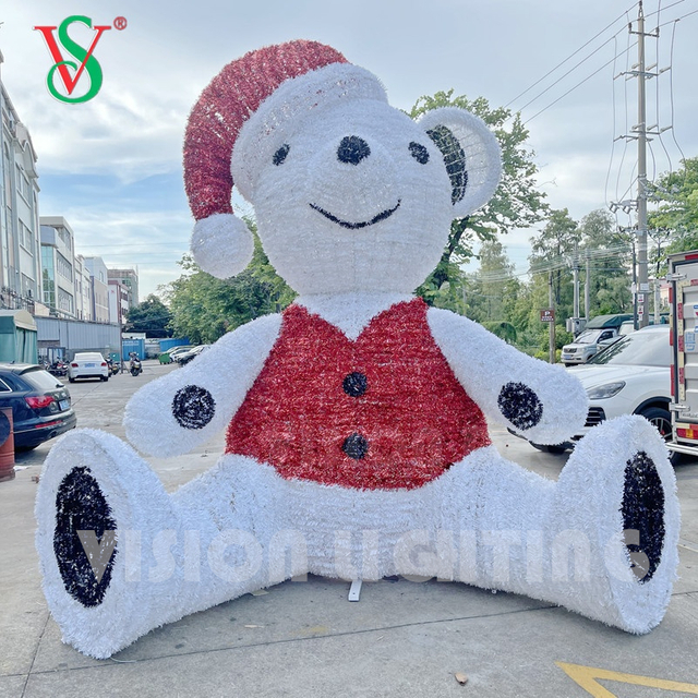Led Bear Light Giant 3D Teddy Bear Motif Lights for Outdoor Christmas Decoration