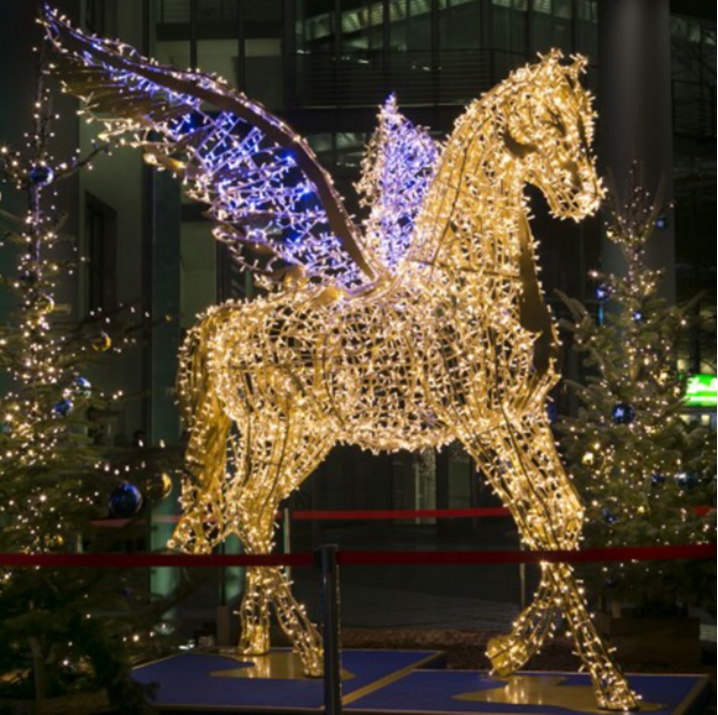 3D Lighted Animal Horse Sculpture with String Light for Zoo Garden Park Outdoor Decoration