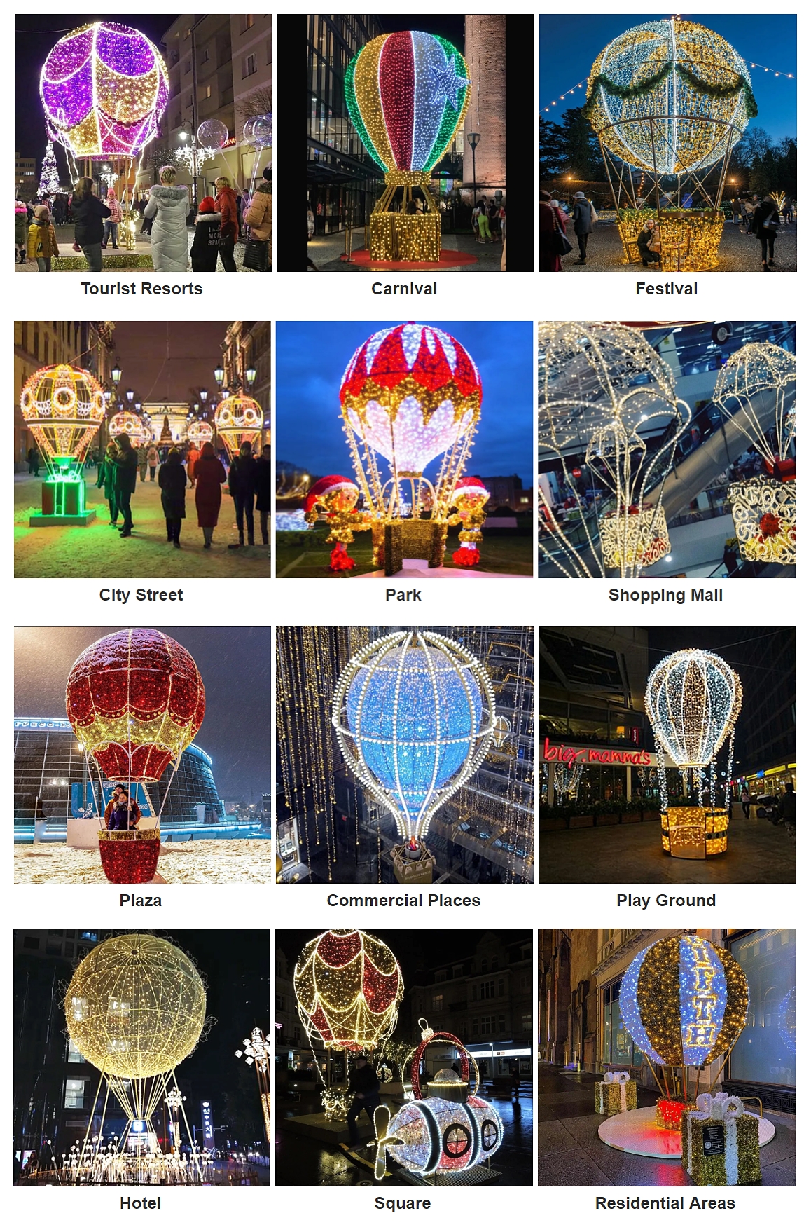 3D Hot Air Balloon Motif Light Application