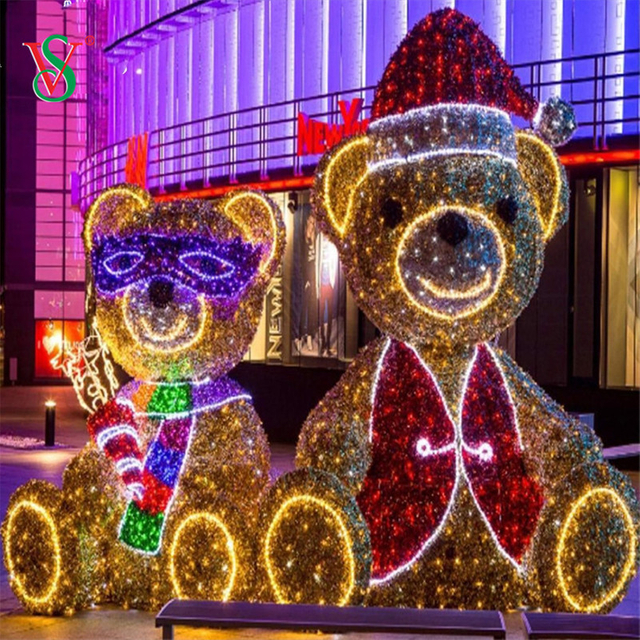 LED 3D Teddy Bear Motif Light for Christmas Holiday Decoration